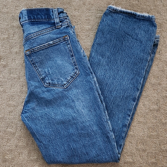 ABERCROMBIE '90s straight ultra high rise distressed curve love jeans 25/0 short - Picture 10 of 10